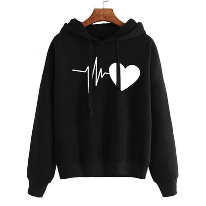 Heart Print Hoodie